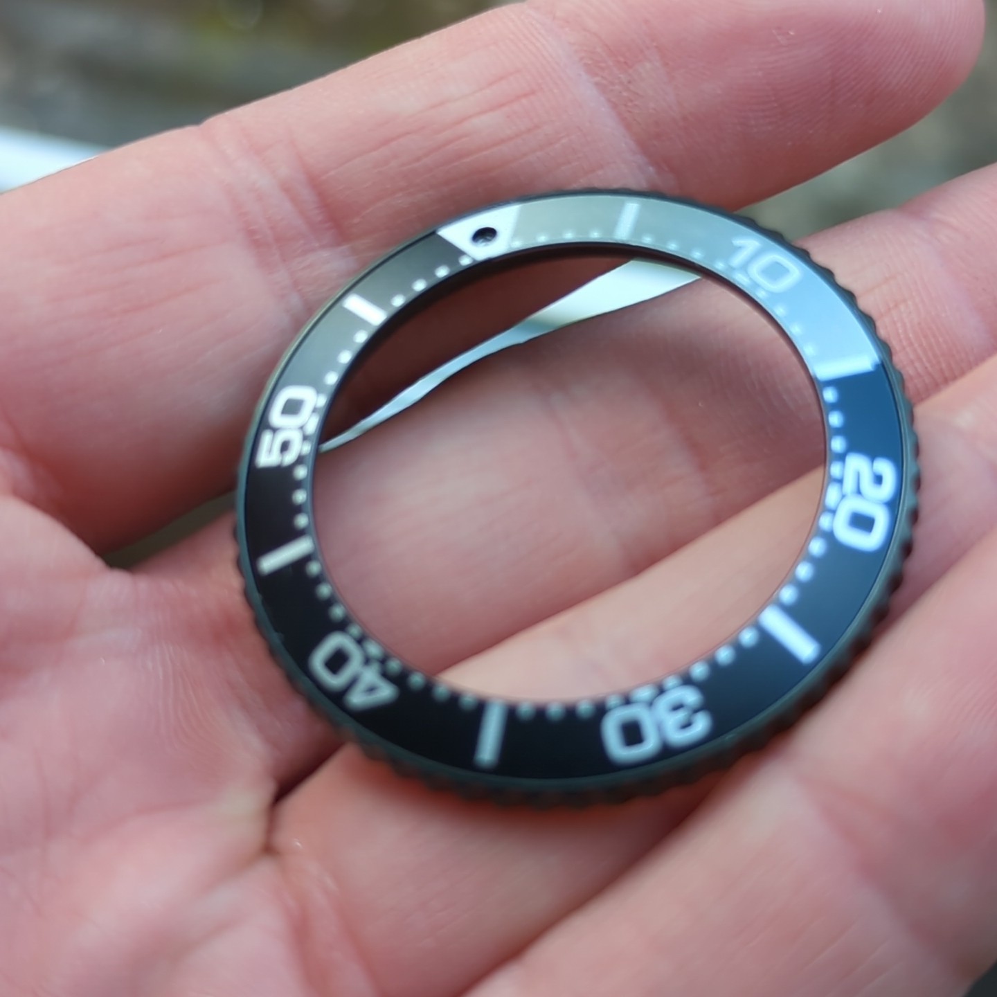 Seiko Prospex Solar Black Silver Watch Bezel part 43.5mm VGC Used (AA42)