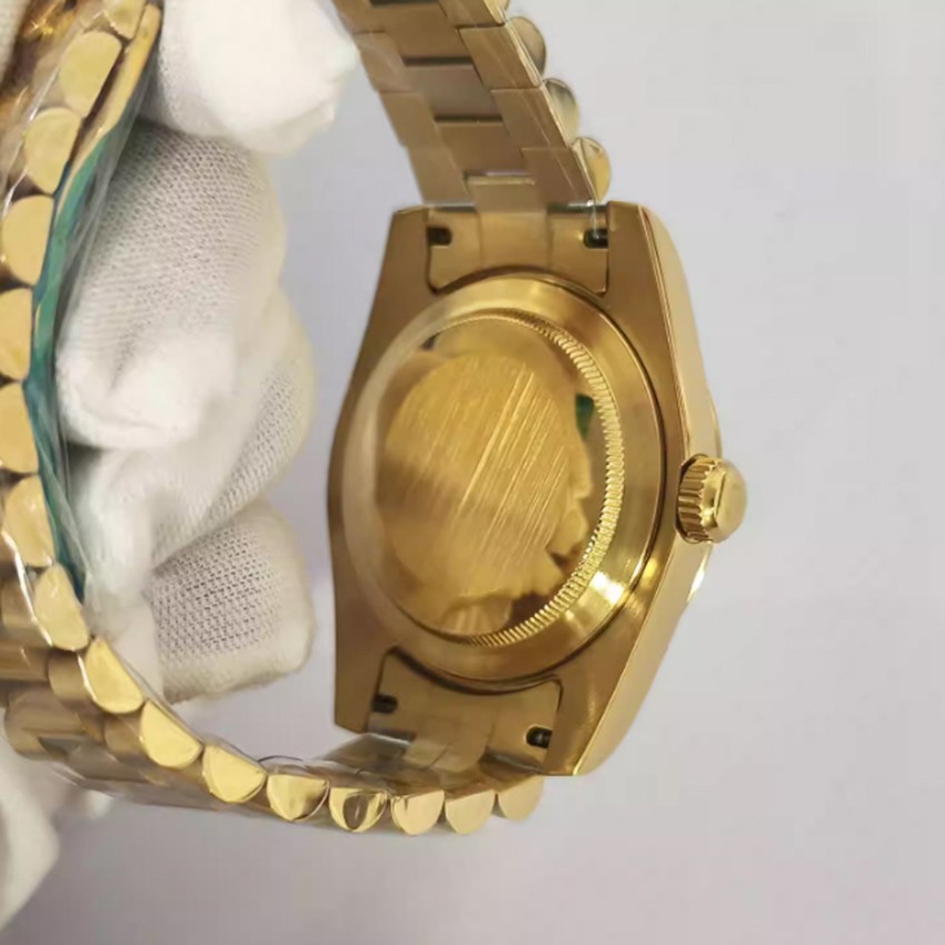 36mm/39mm Gold Bezel Stainless Steel Watch Case + Watch Strap for NH35 Movement
