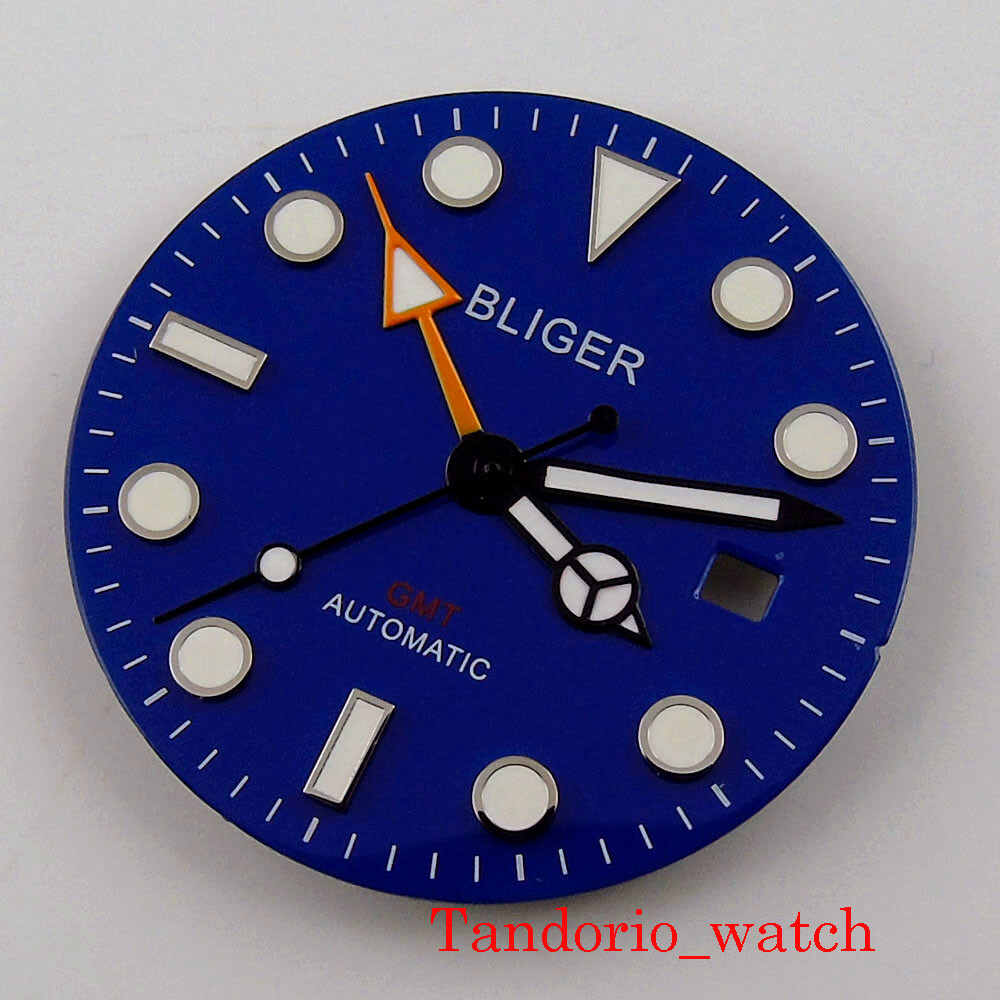 Sterile Watch Dial Hands Fit GMT mingzhu 3804 Automatic Movement Luminous Marks