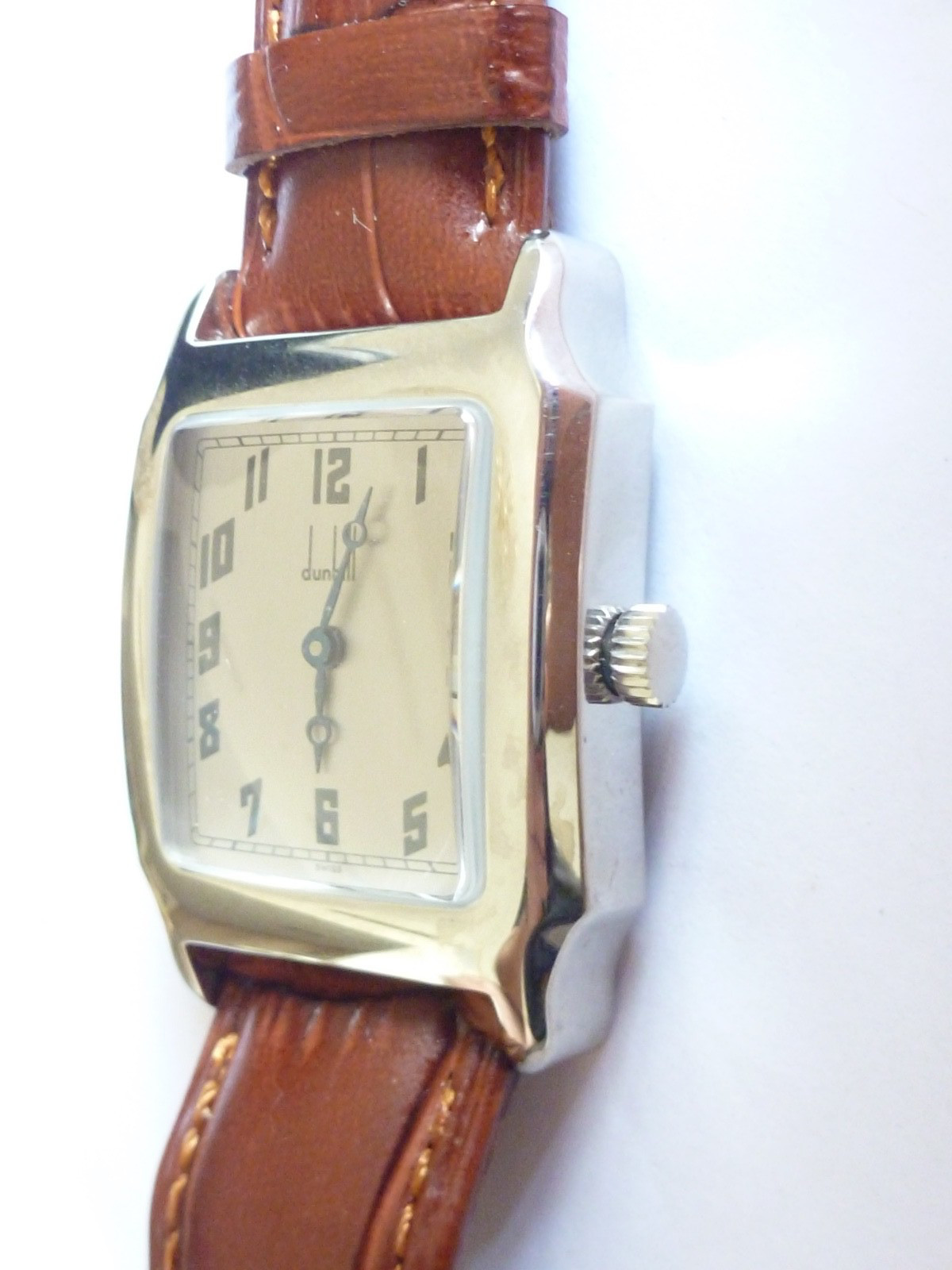 Vintage NOS DUNHILL Men’s Rectangular Steel Wristwatch Manual ETA 28mm x 39mm