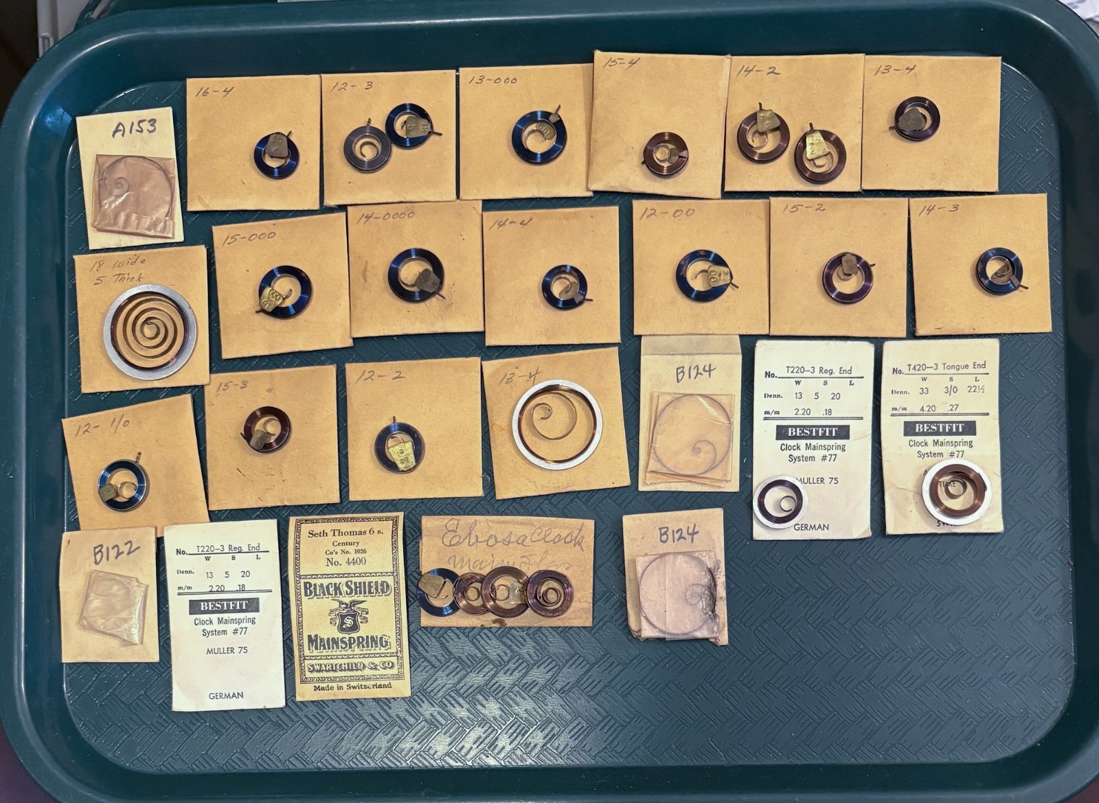 30+ Vintage NOS New Old Clock or Watch Spring or Mainsprings