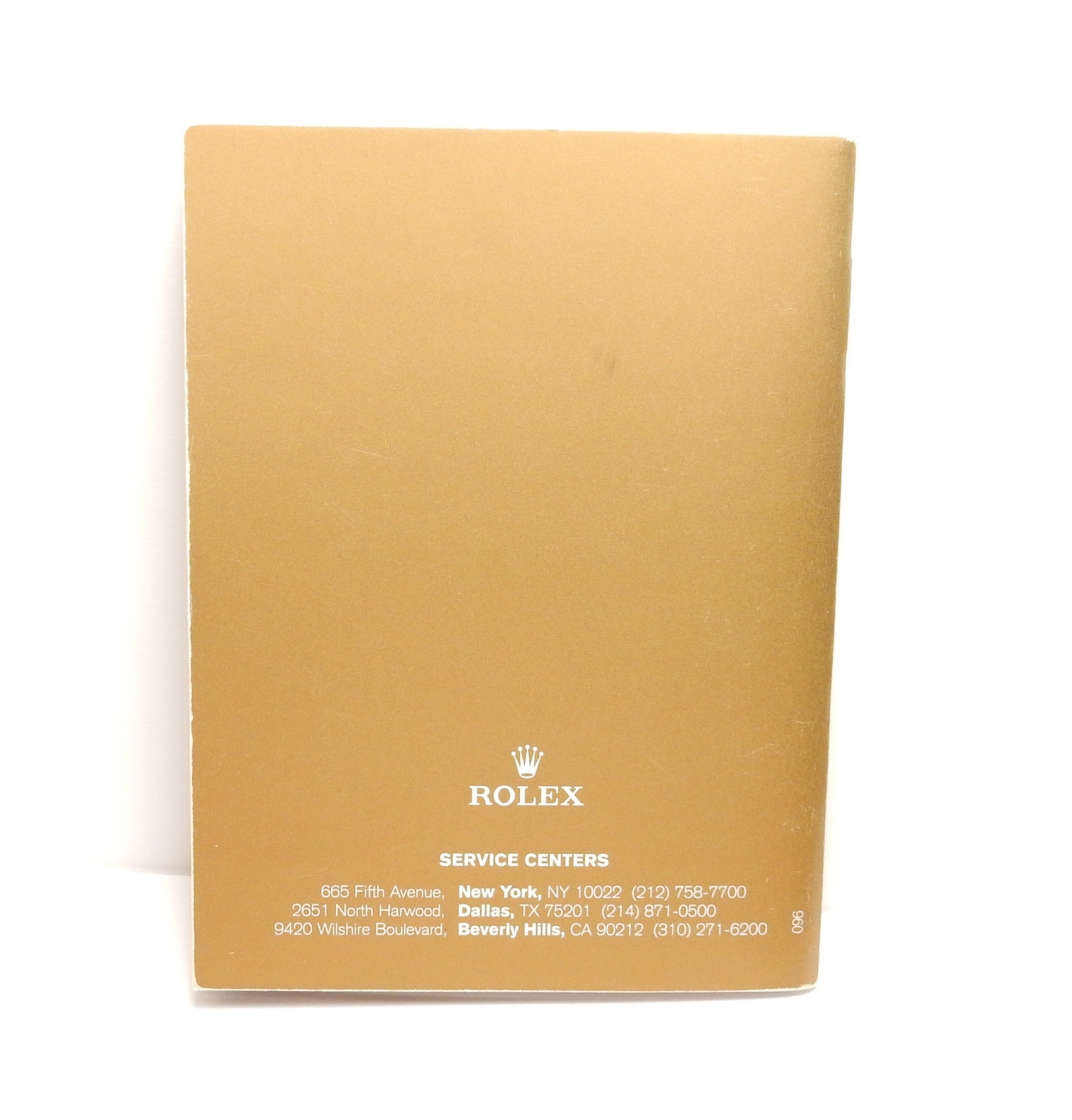 Rolex factory service booklet