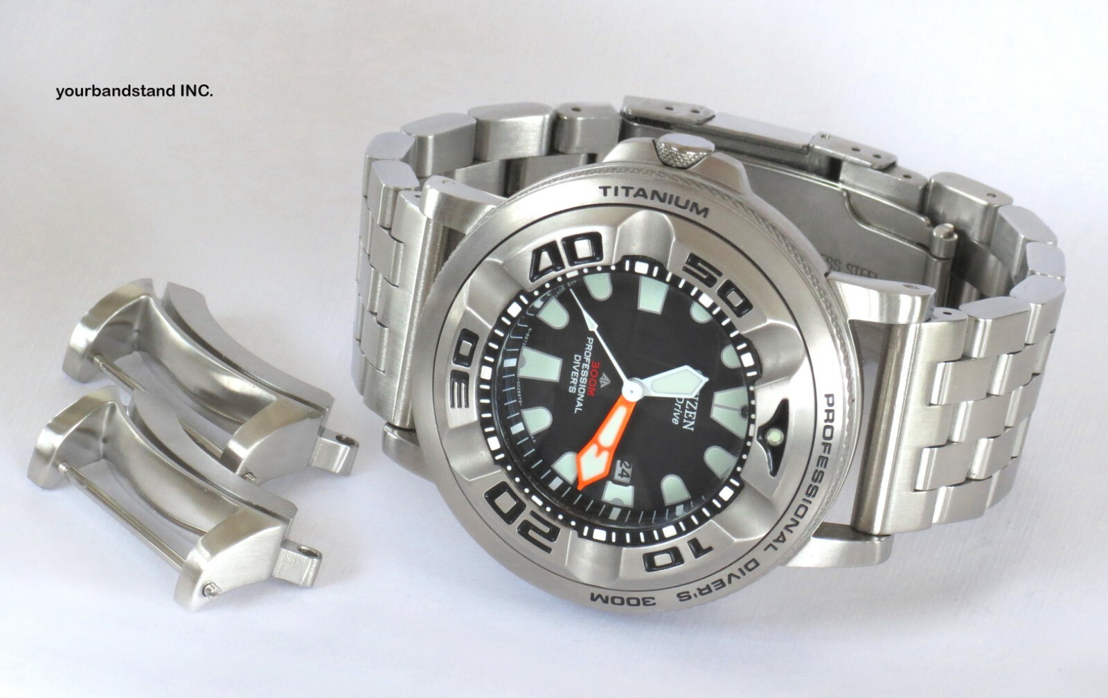 Silver Adapters Fits Citizen Eco-Drive Promaster Professional Diver BJ8050-08E