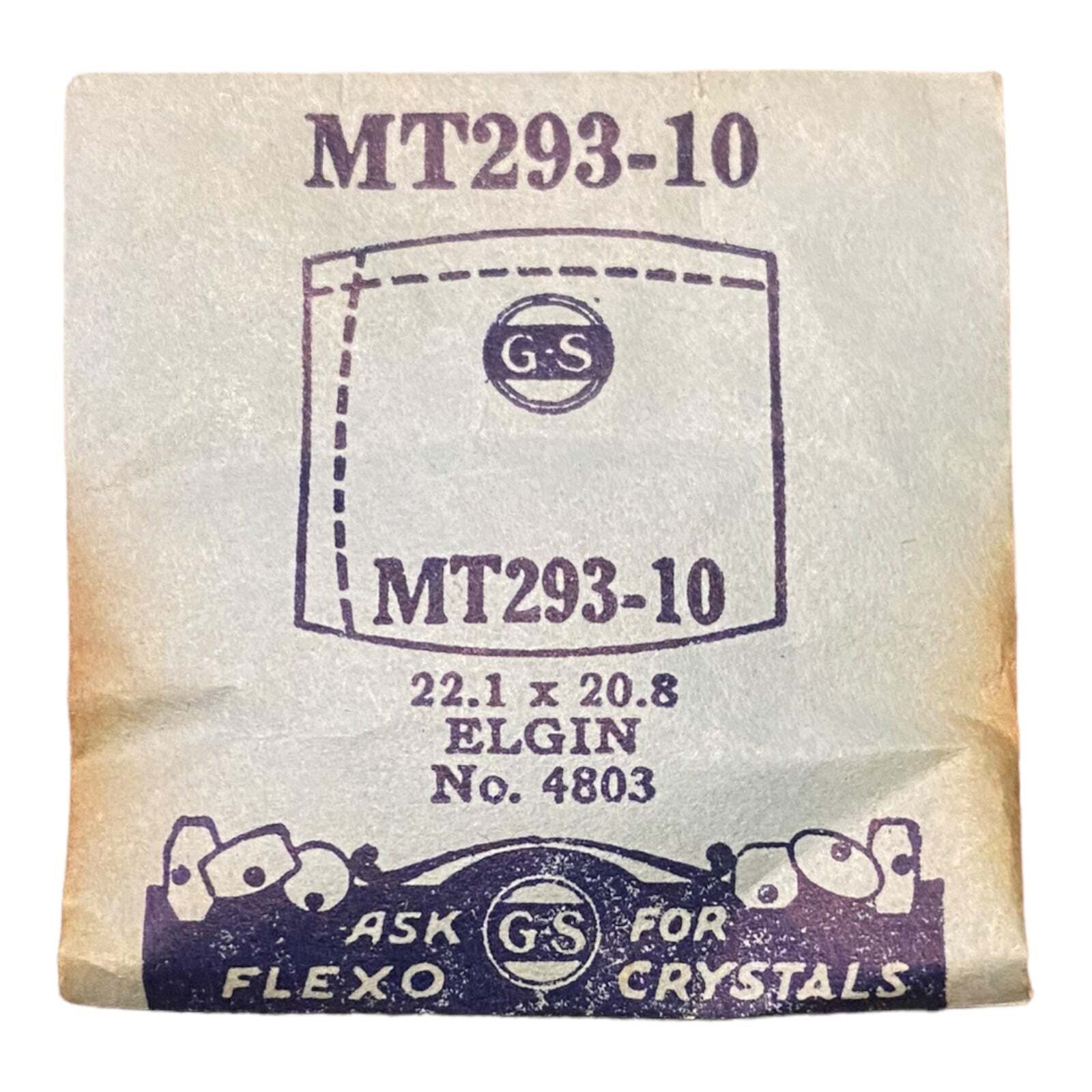 Germanow-Simon Mach (GS) MT293-10 Watch Crystal 22.1×20.8 NOS Part Flexo Elgin