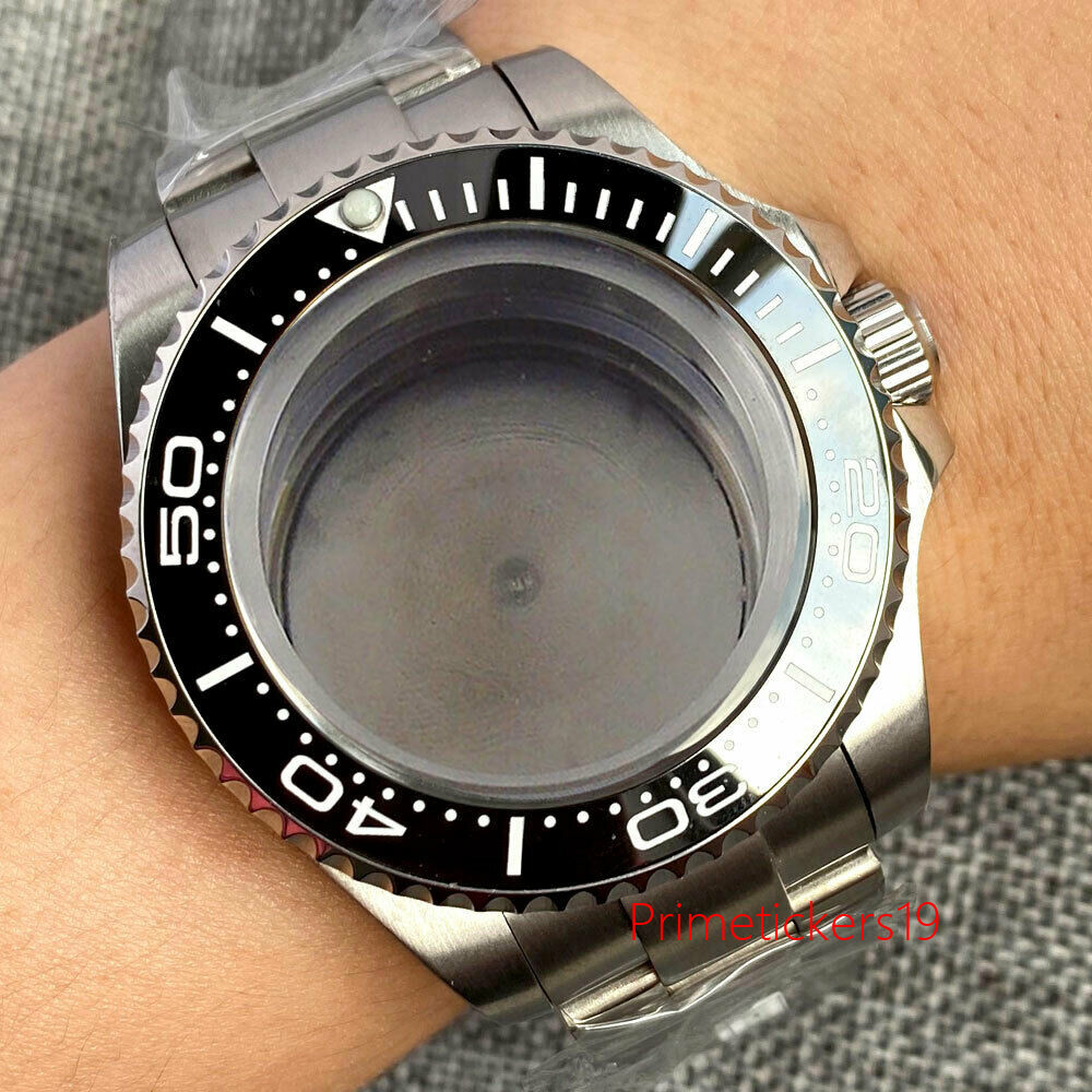 43mm Watch Case Steel Band Fit NH35 NH36 ETA2836 PT5000 Miyota82 Screwdown Crown