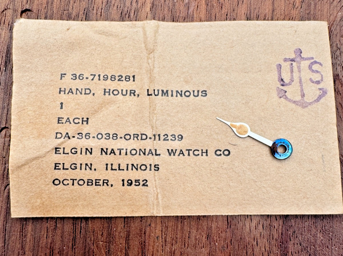 Elgin US Navy Hour watch Hand NOS – WW2 NOS 1952