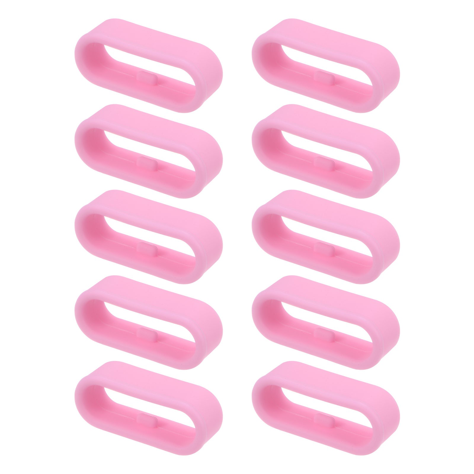 10Pcs Watch Band Strap Loops Silicone Fastener Rings for 18mm Band, Pink