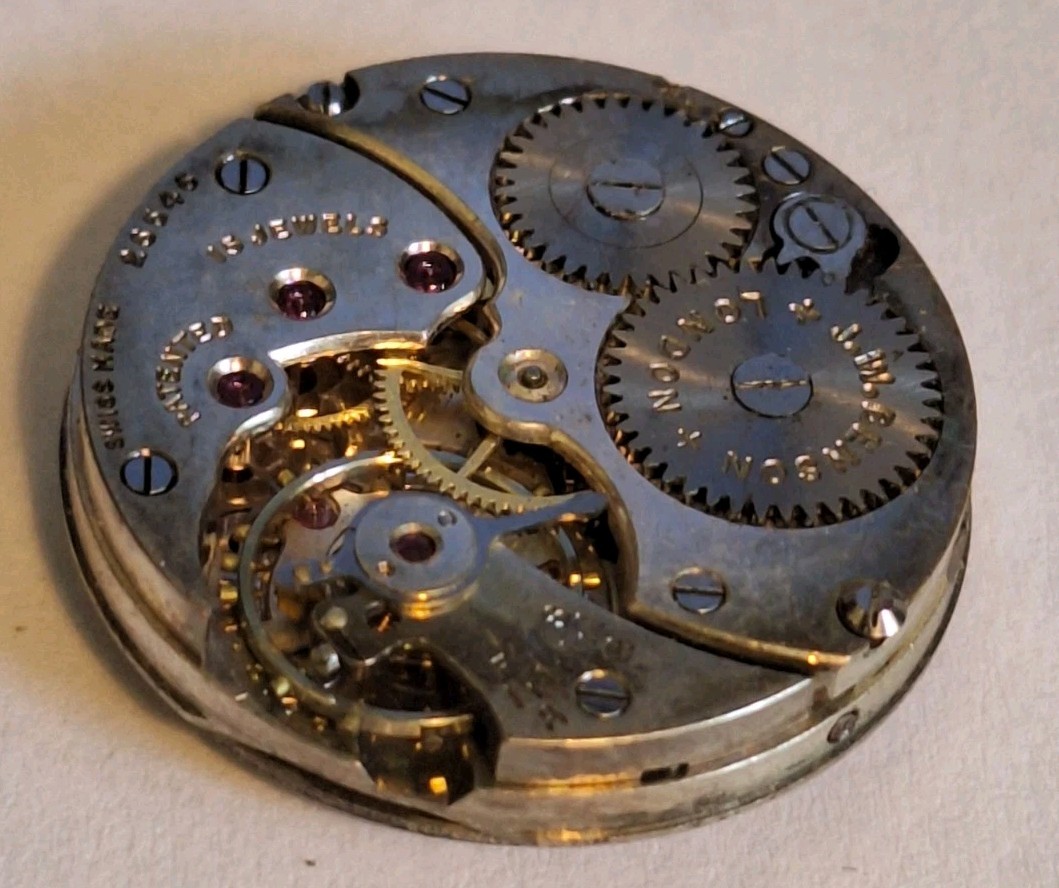 Vintage J.W. Benson 15 Jewels Mechanical Watch Movement (Balance Is Okay)