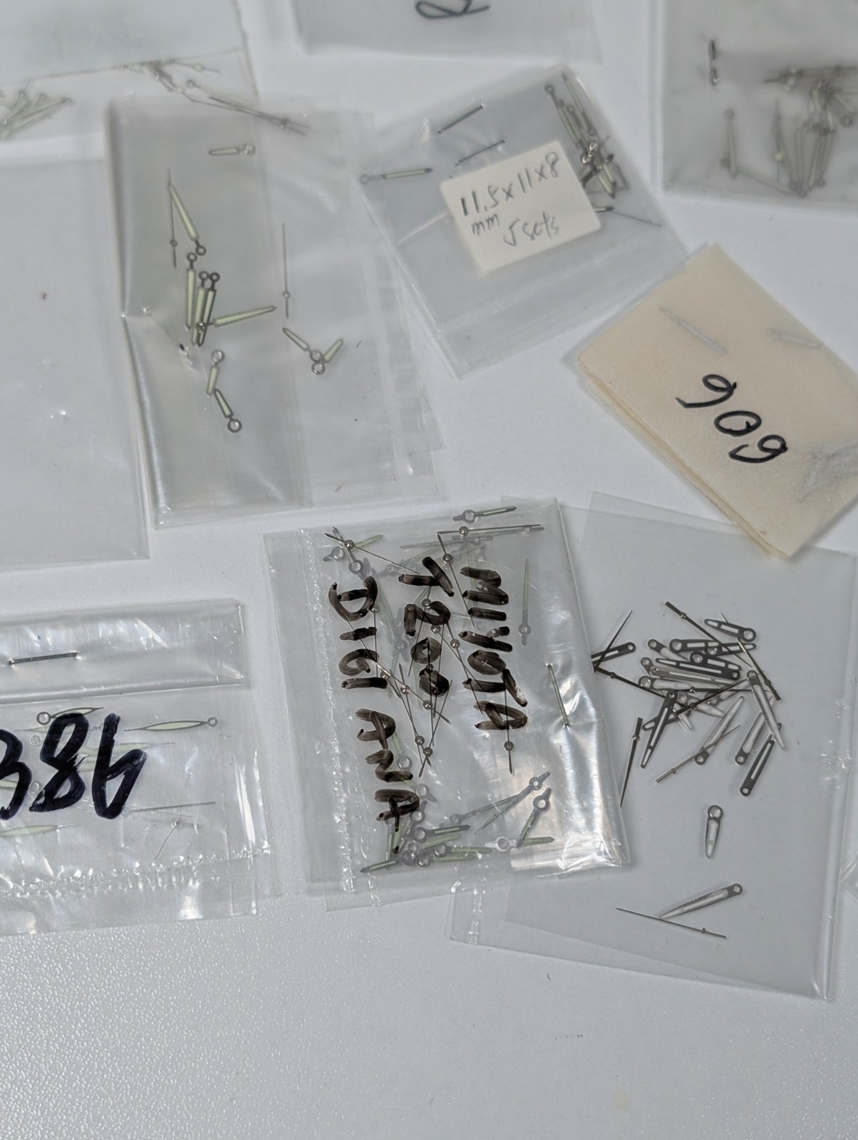 Lot Of Watch Hands Lumed Watchmaker Parts Assorted Estate Lot NOS