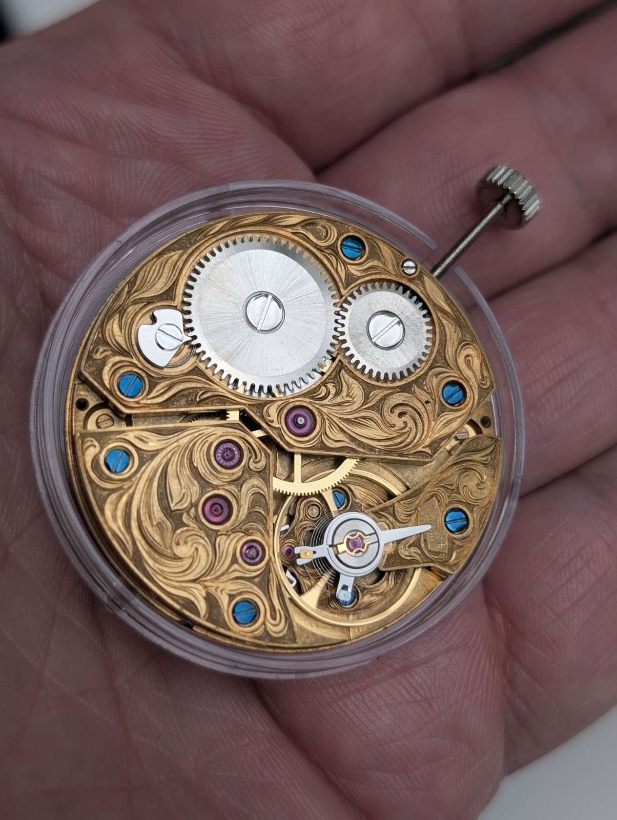 New ST3600 Mechanical Watch Movement – Hand-Engraved, Gold-Plated (6497)