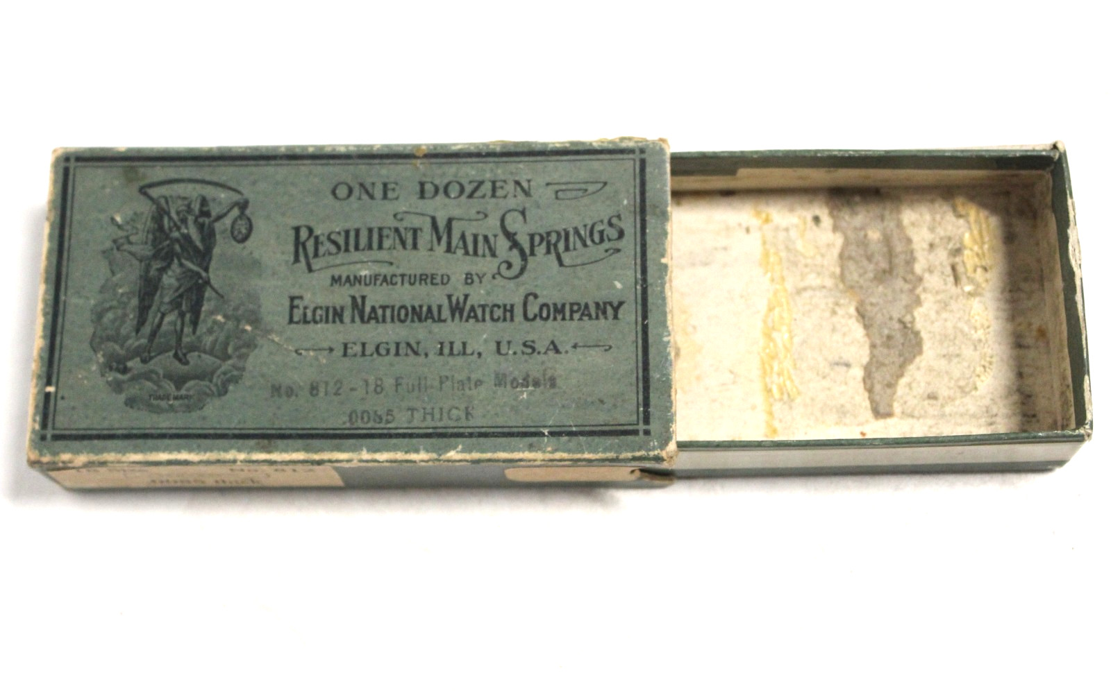 Vintage Elgin National Watch Company Main Springs Box & 2 Watch Parts Tins