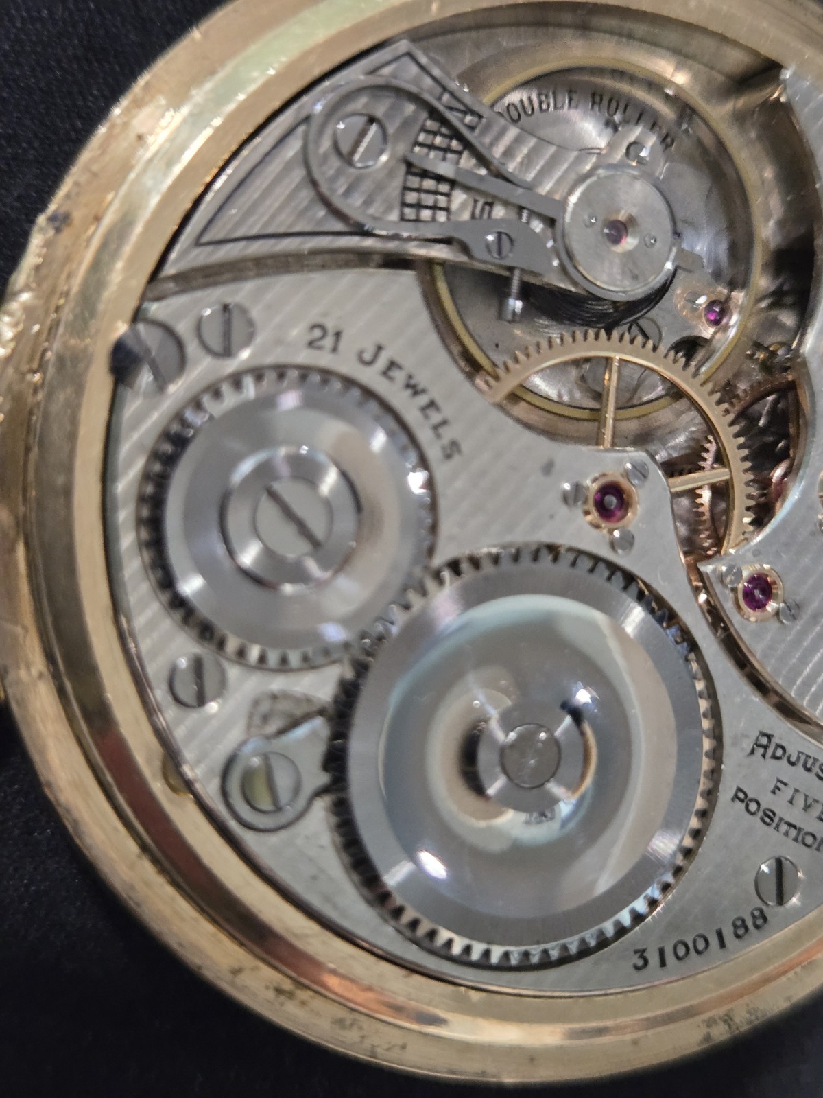 1917 Illinois A. Lincoln 16S 21 Jewels Railroad Pocket Watch Movement Runs
