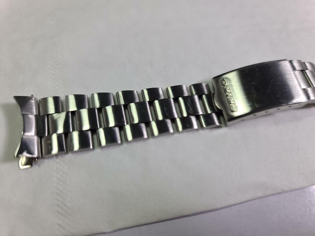 RARE GENUINE USED FISHBONE BRACELET BAND SEIKO QUARTZ SPORTS SILVER WAVE 7546
