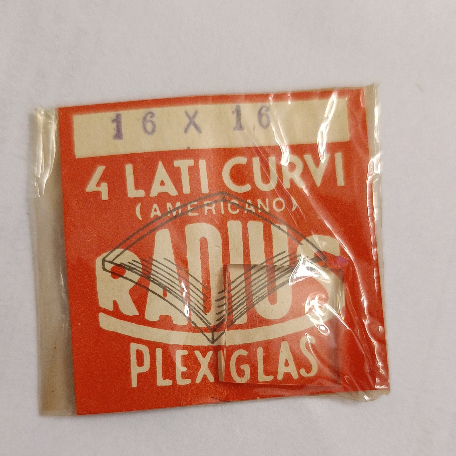 16×16 Plexiglass Square Glass – 4 Curved Sides – Nos Vintage American Type