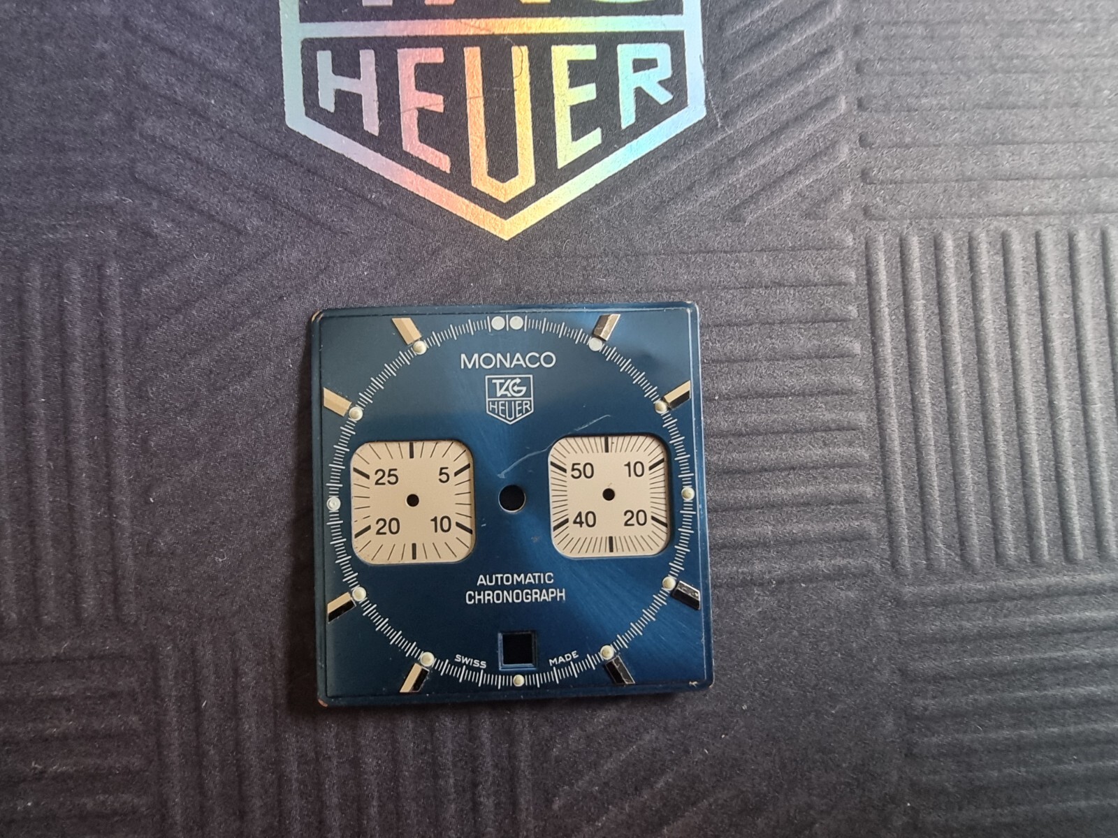 TAG Heuer Monaco blue chronograph dial plastic glass steel surround parts CW2113