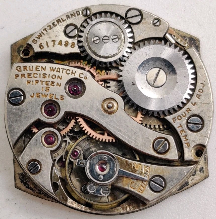 Rare Gruen W. Co. Cal. 115 15 jewel watch movement running