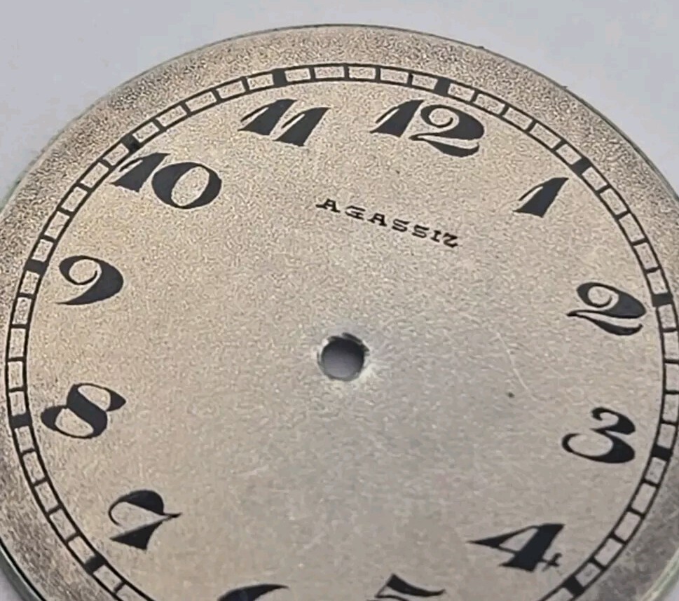 Antique Agassiz Watch Dial Silver Color 9L 21mm
