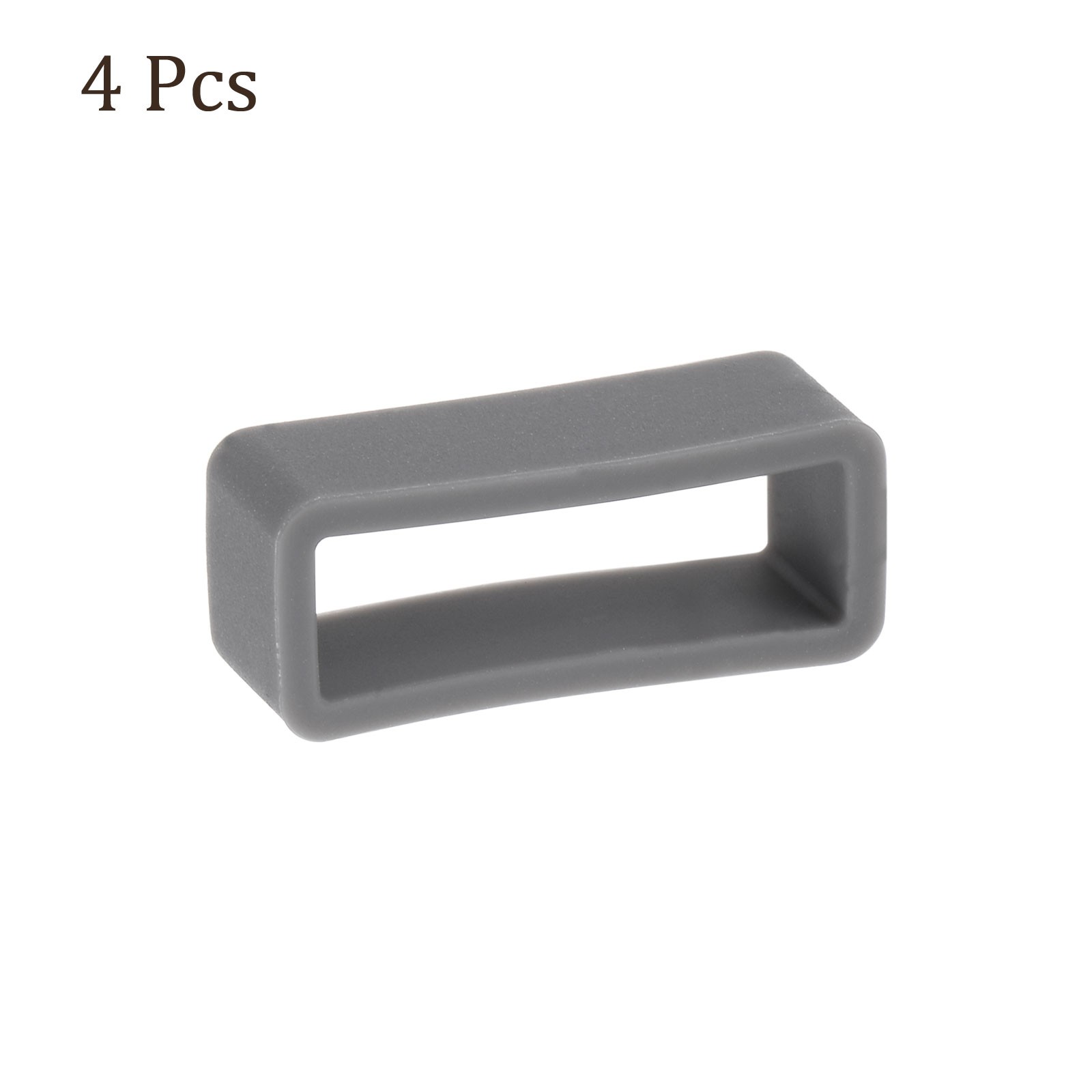 4pcs Watch Band Loop 20mm Width Rubber Watch Holder Deep Gray Silicone