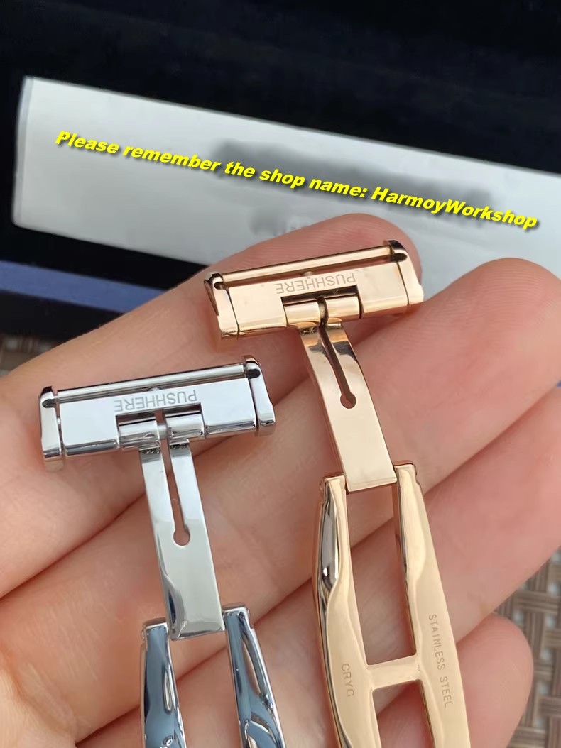 For Jaeger LeCoultre 18mm Silver/Rose Gold Steel Deployment Buckle Clasp