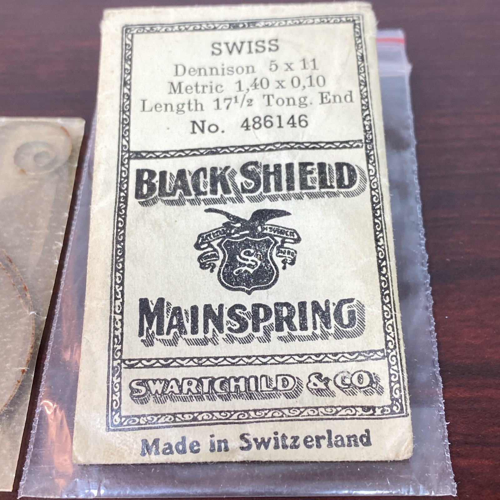 Swiss Dennison 5×11 Metric 1.40 x 010 Length 17-1/2Tong End 486146 Black Shield