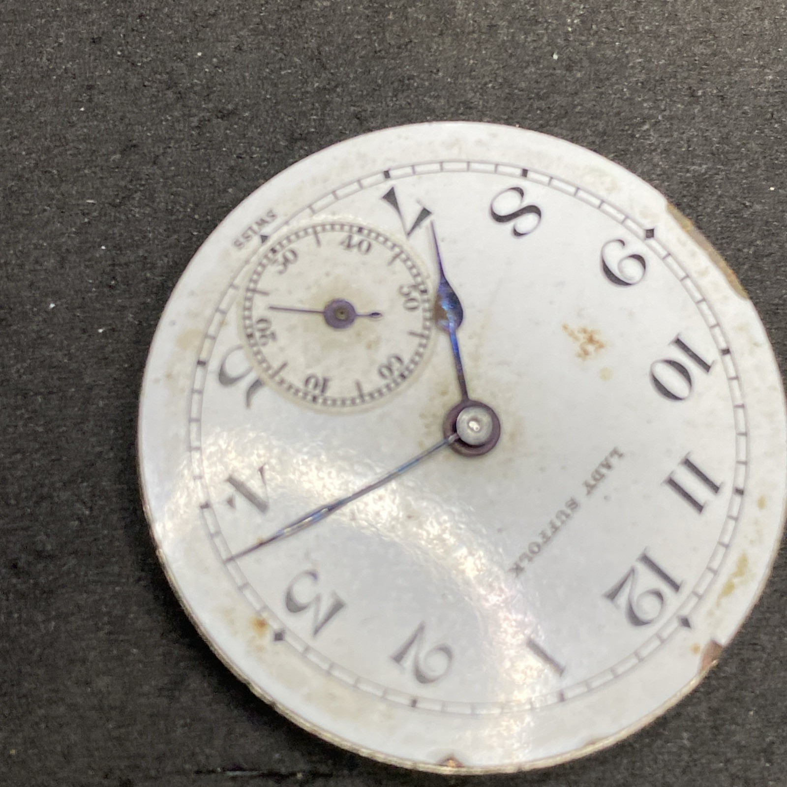 Lady Suffolk Pocket Watch Movement Size 0s Meroz Openface 7j Parts F8582