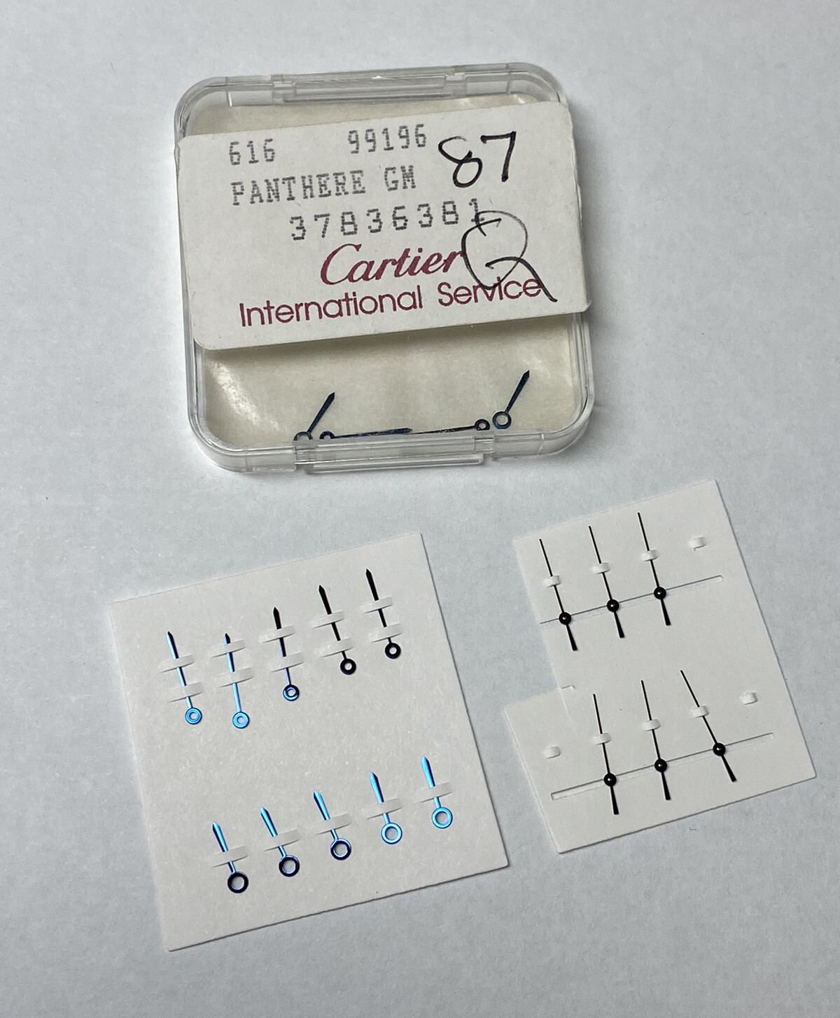 Genuine NOS Cartier Panthere Set of 3 Blue Hands 37836381 mvt 83,87,687