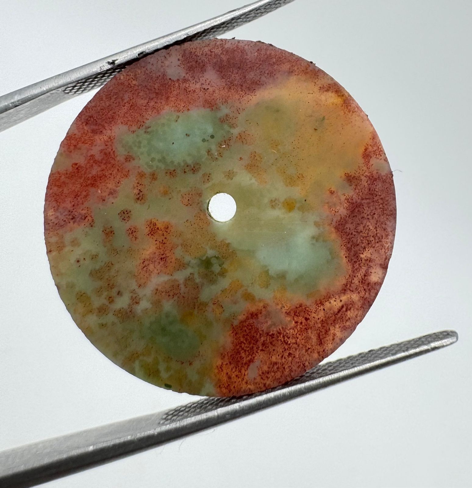 blood jasper Stone watch dial Polished Gemstone 24.5mm Round shape gmc1034w