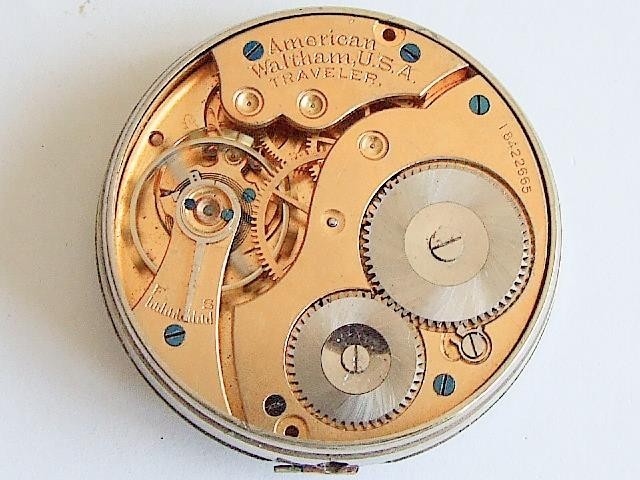 Waltham Traveler model 1908. 16s pocket watch movement , ticking