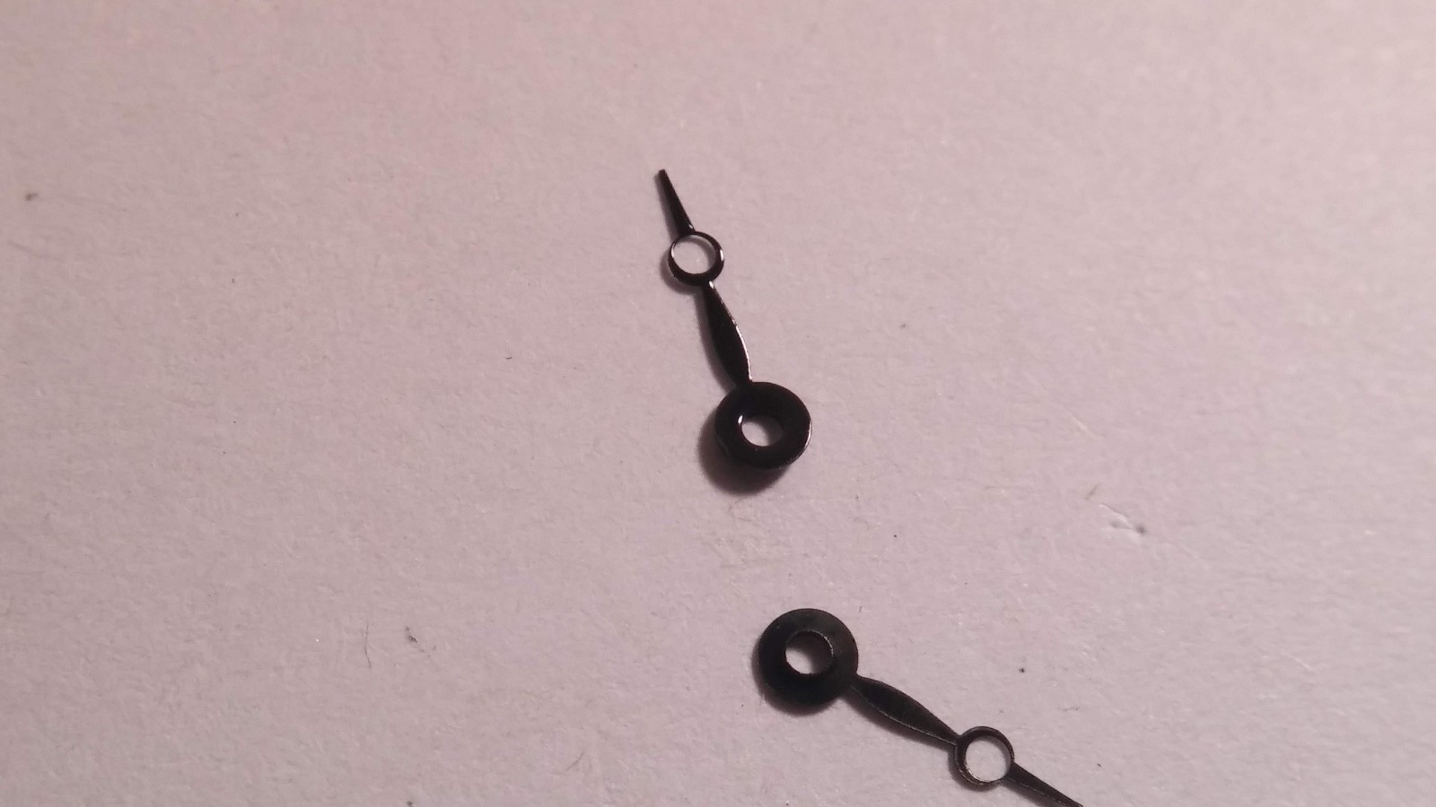 Breguet Hand. 6mm from bottom of hole. 100/21. 1338. Duco non brilliant – BLACK