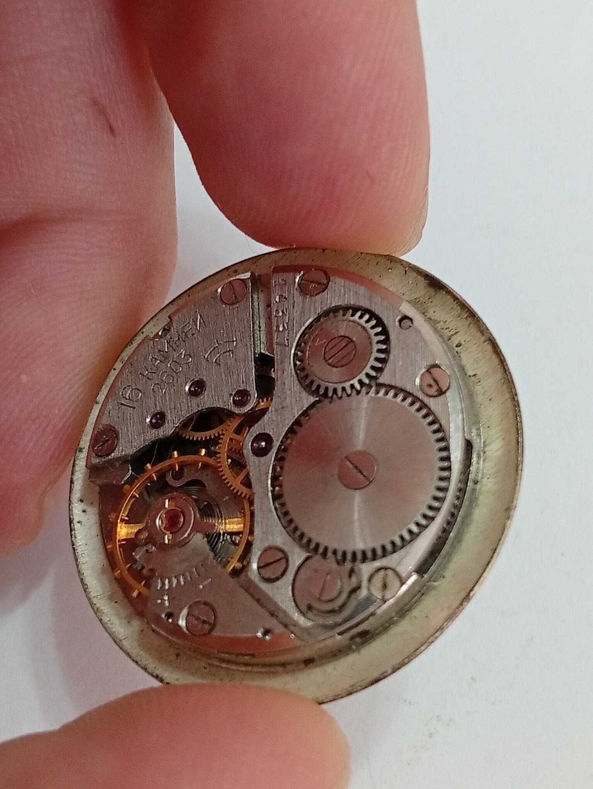 Raktea Watch Movement, Caliber 2603, 16 Jewels, USSR — FOR PARTS