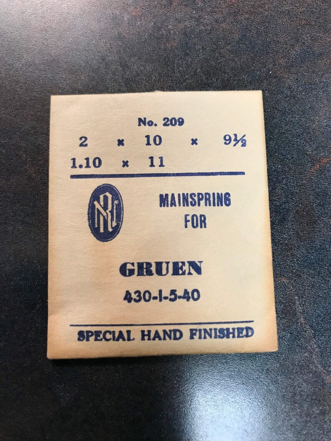 RN Mainspring No. 209 for Gruen 430, 431, 435, 440 caliber movements – Steel