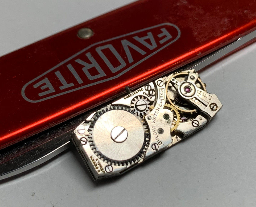 1934 Bulova Ladies Swiss Caliber 3AN 7J Baguette Shape Movement Dial Hand- Parts