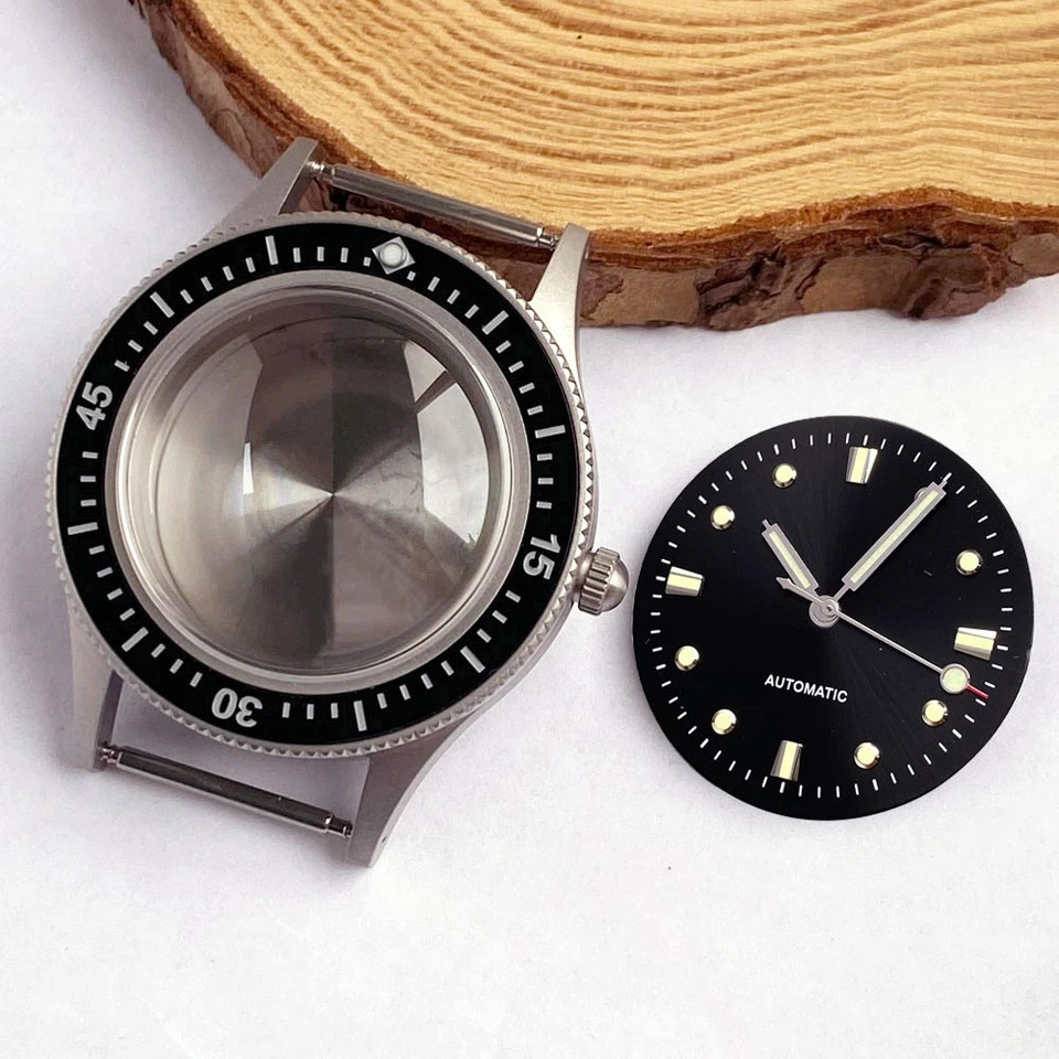 Sandblasted 40mm Diving Watch Case Dial Fit NH34 NH35 NH38 ETA2824 PT5000 SW200