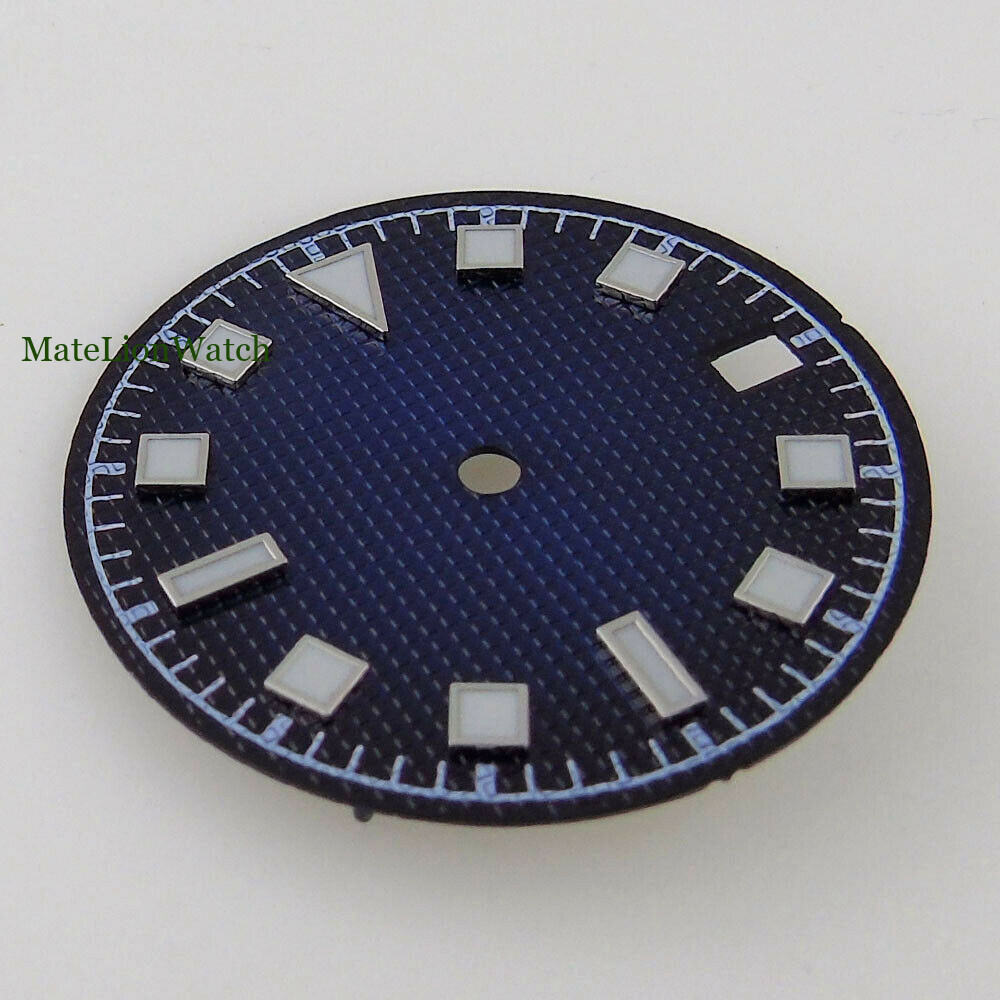 29mm Sterile Watch Dial Blue Faces Fit For NH35 NH35A Luminous Date Window