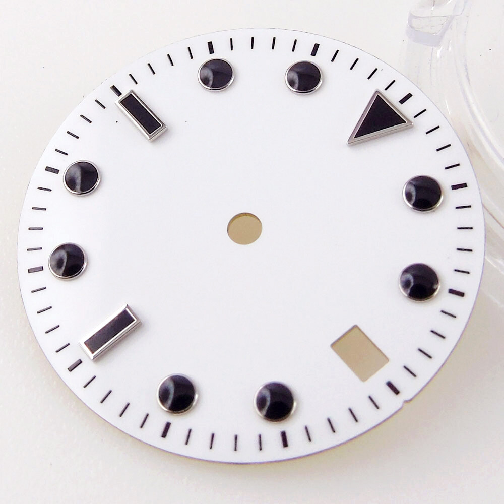 29mm white no logo watch dial luminous for japan NH35A ETA 2824 PT5000 Movement