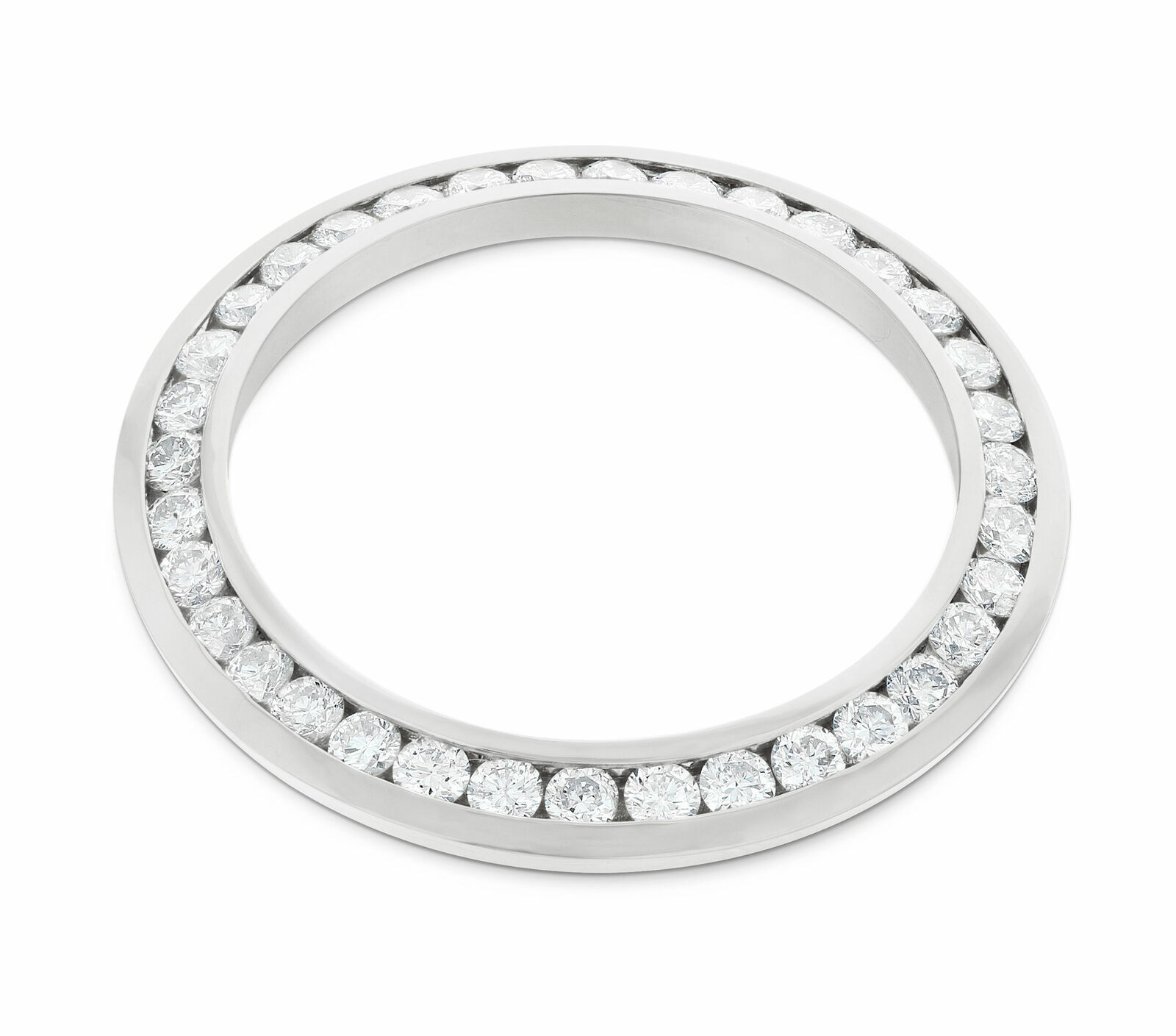2CT CHANNEL SET 18KW NATURAL DIAMOND WATCH BEZEL FOR 26MM ROLEX DATE, DATEJUST