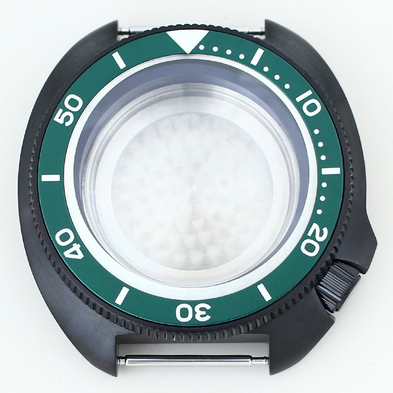 44mm Black Watch Case Modify Seiko turtle Mod AR Sapphire For Seiko NH35 36 NH38