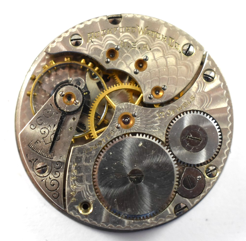 Vintage Rockford Grade 560 16s 17J Hunting Pocket Watch Movement lot.wg