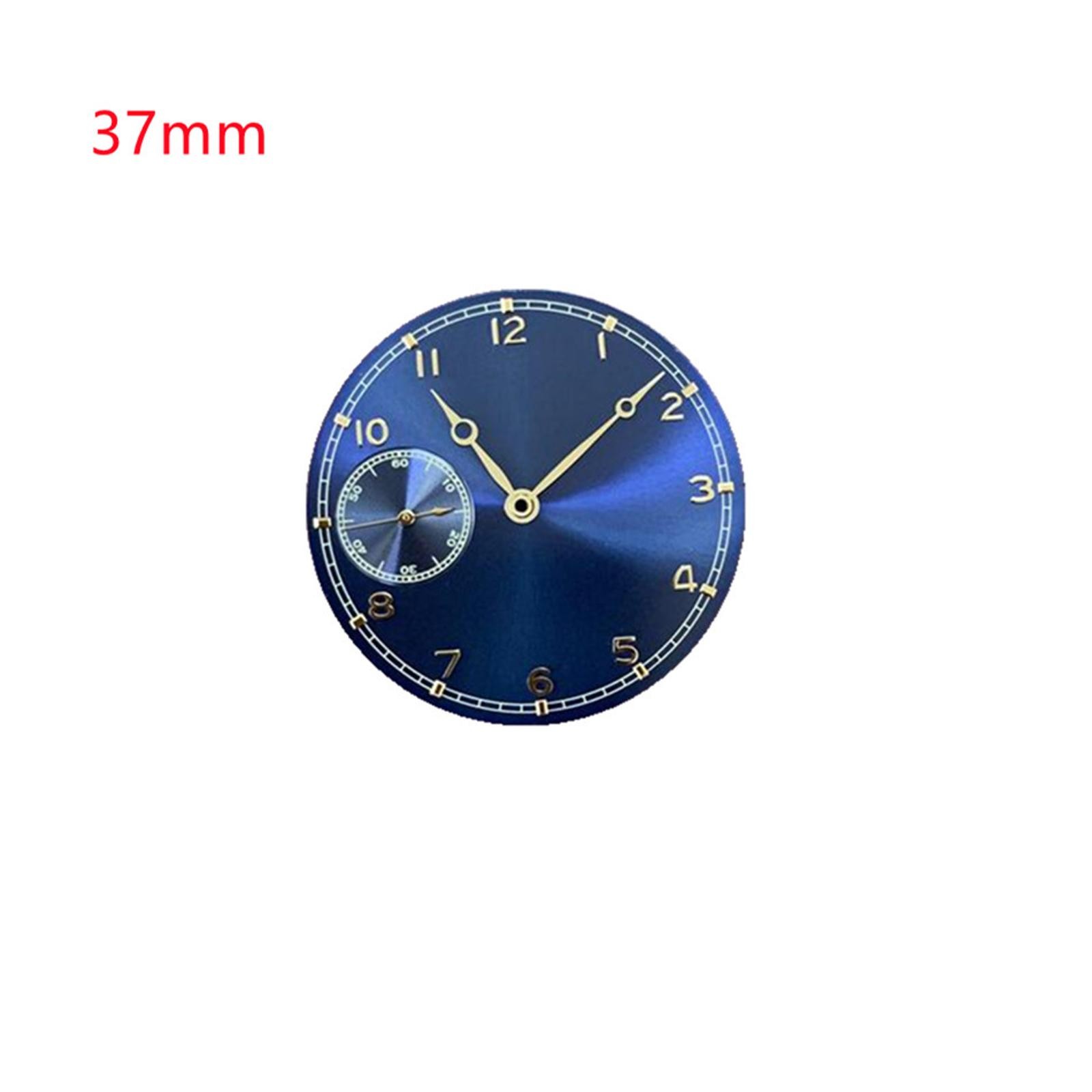 0.4mm Thick Blue 37mm Watch Dial With Hands for ETA 6497 ST3600 Movement Parts l