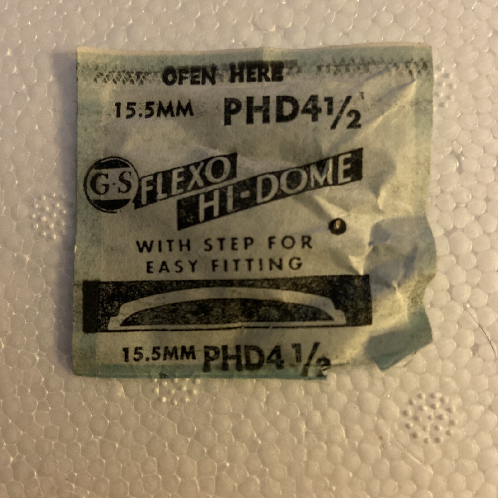GS Flexo Hi Dome PHD4 1/2 15.5MM Replacement Watch Crystal NOS Vtg