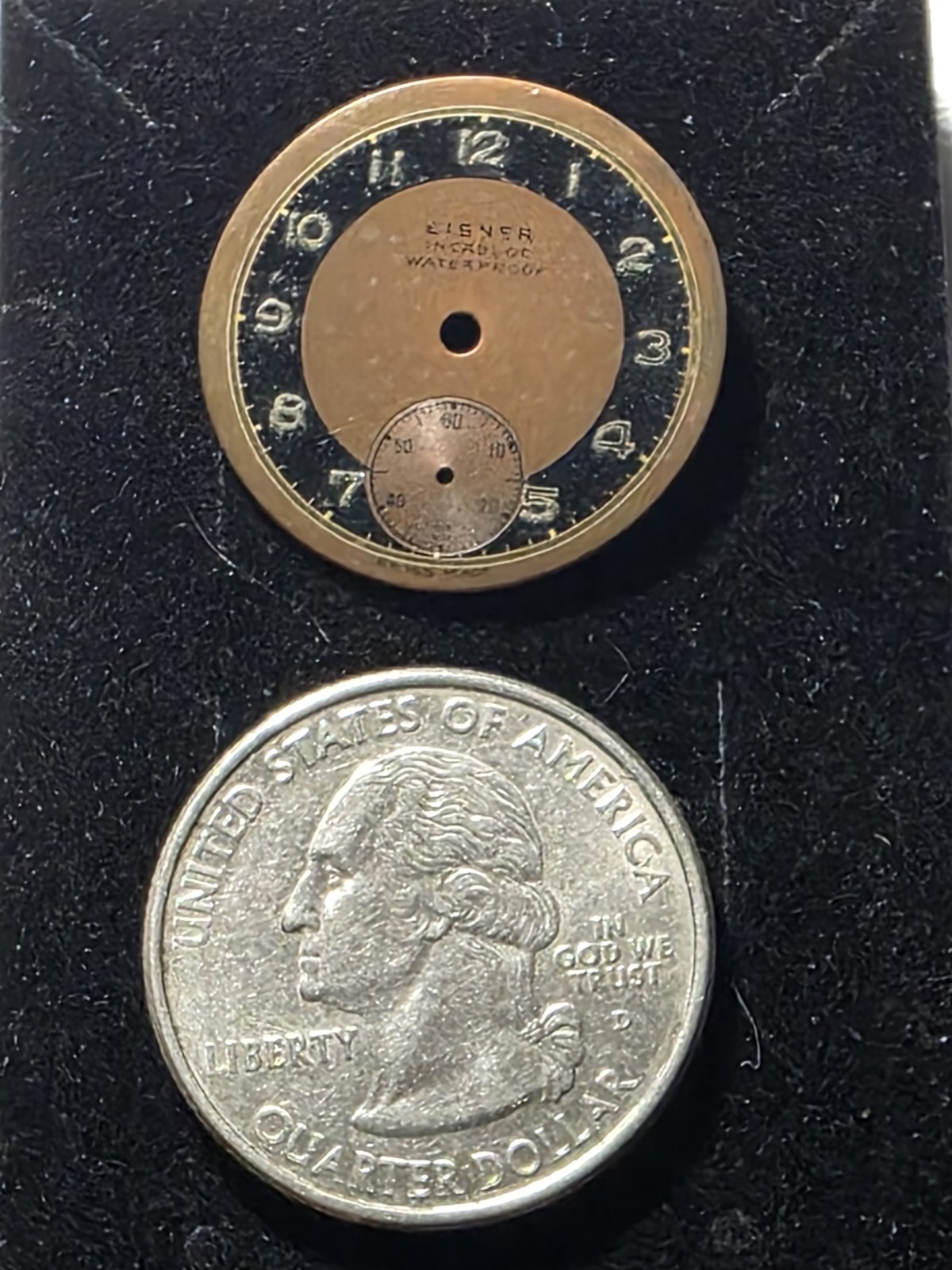 Vtg Eisner Military Style Watch Dial 23.55mm (V24)