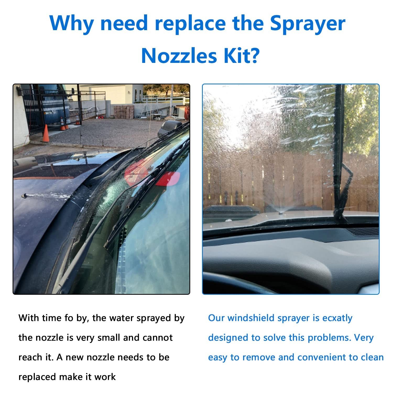Windshield Washer Nozzles Kit Replacement for Chrysler Dodge Ram, Windshield …