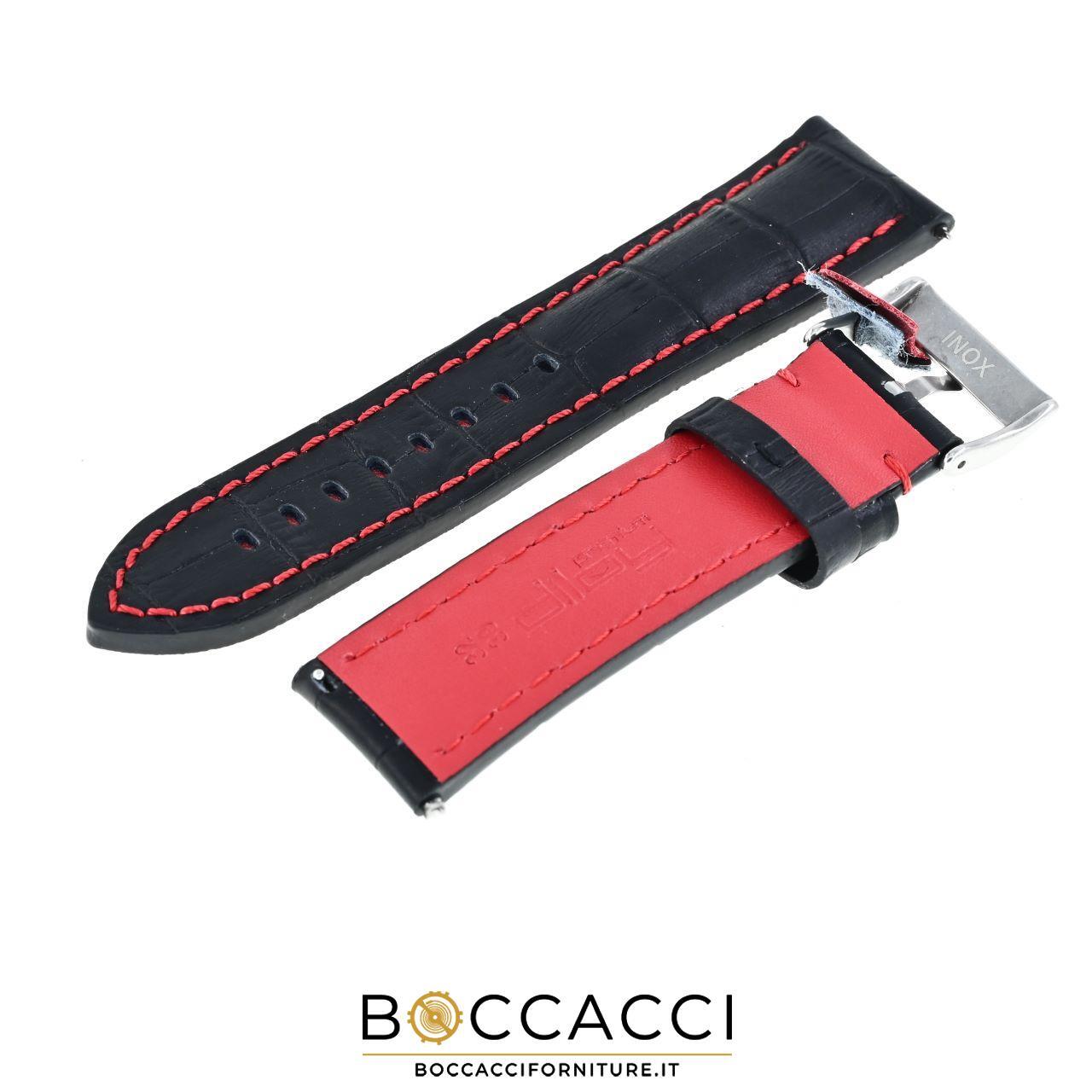 DILOY Easy Fit/Remove 20mm Black Leather Crocodile Print Padded Strap…