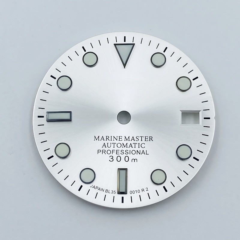 28.5mm NH35 Dial Sunburst Dial S-LOGO Green Luminous for NH35/NH36 Movements