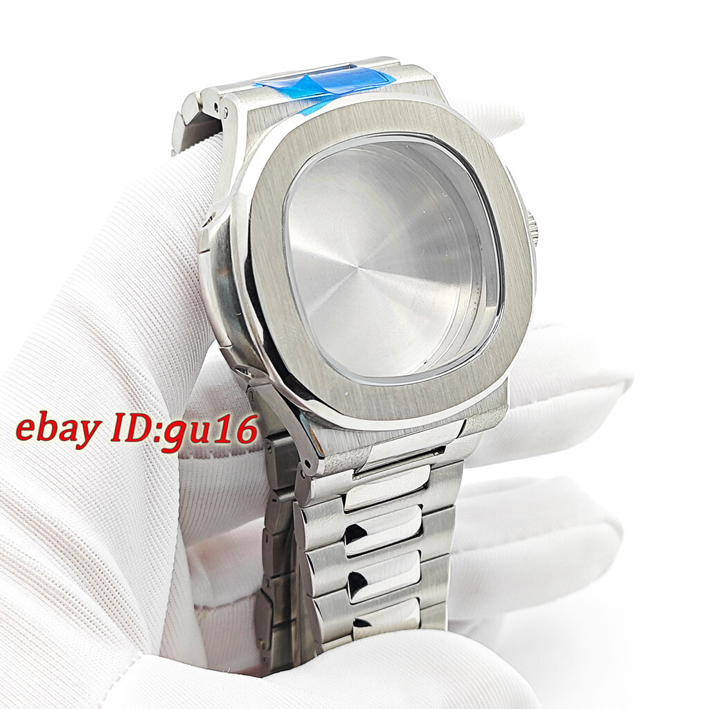 42mm silver watch case stainless ste fit NH35 NH36 ETA2824 PT5000 movement parts