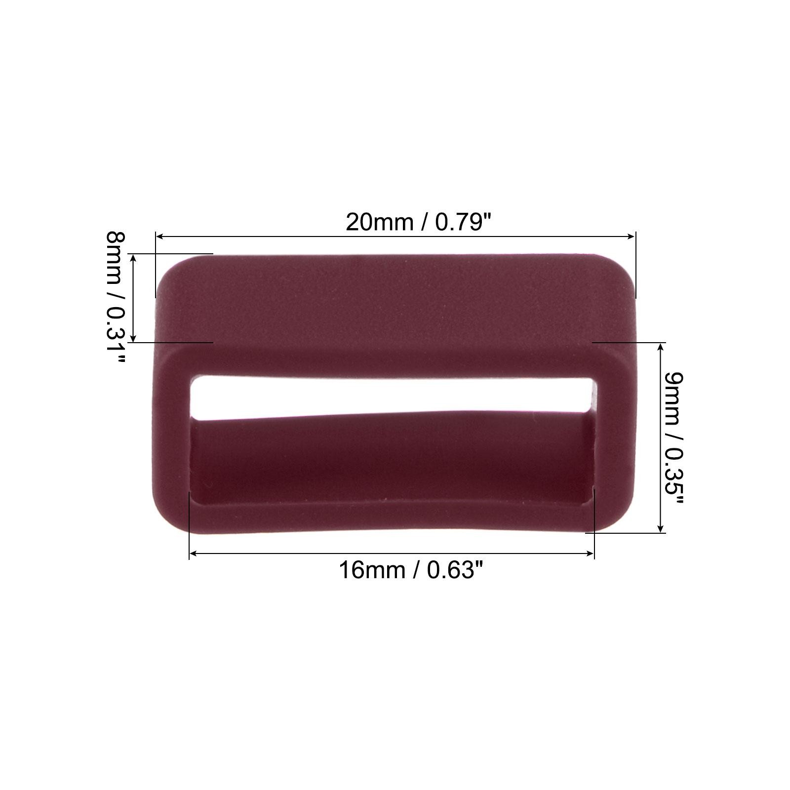 Watch Band Strap Loops Silicone for 16mm Width Watch Band, Wine Red 4 Pcs