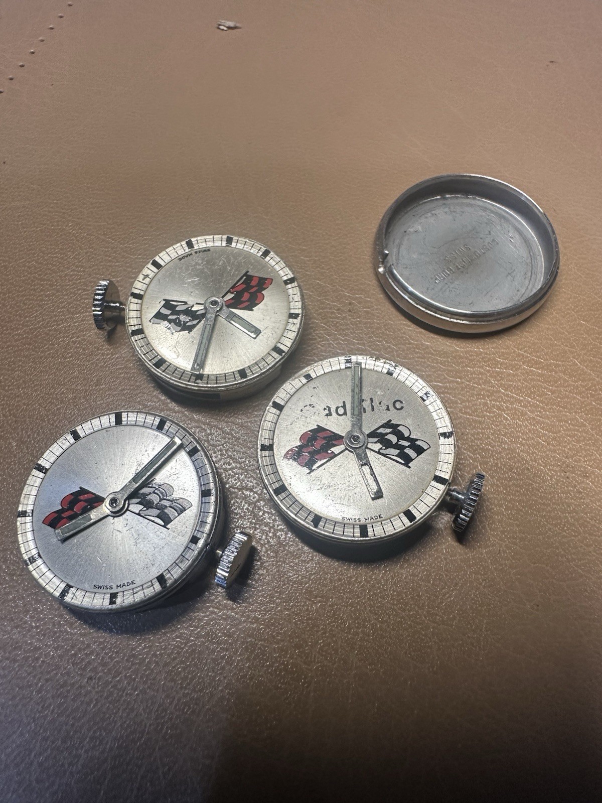 Lot 3 Cadillac Swiss 913P 17J Watch Movements 1 Runs Parts Repair Dials
