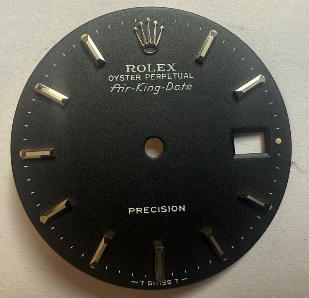 Vintage Rolex Oyster Perpetual Air King Date Matte Black Fit Rolex Caliber 1525