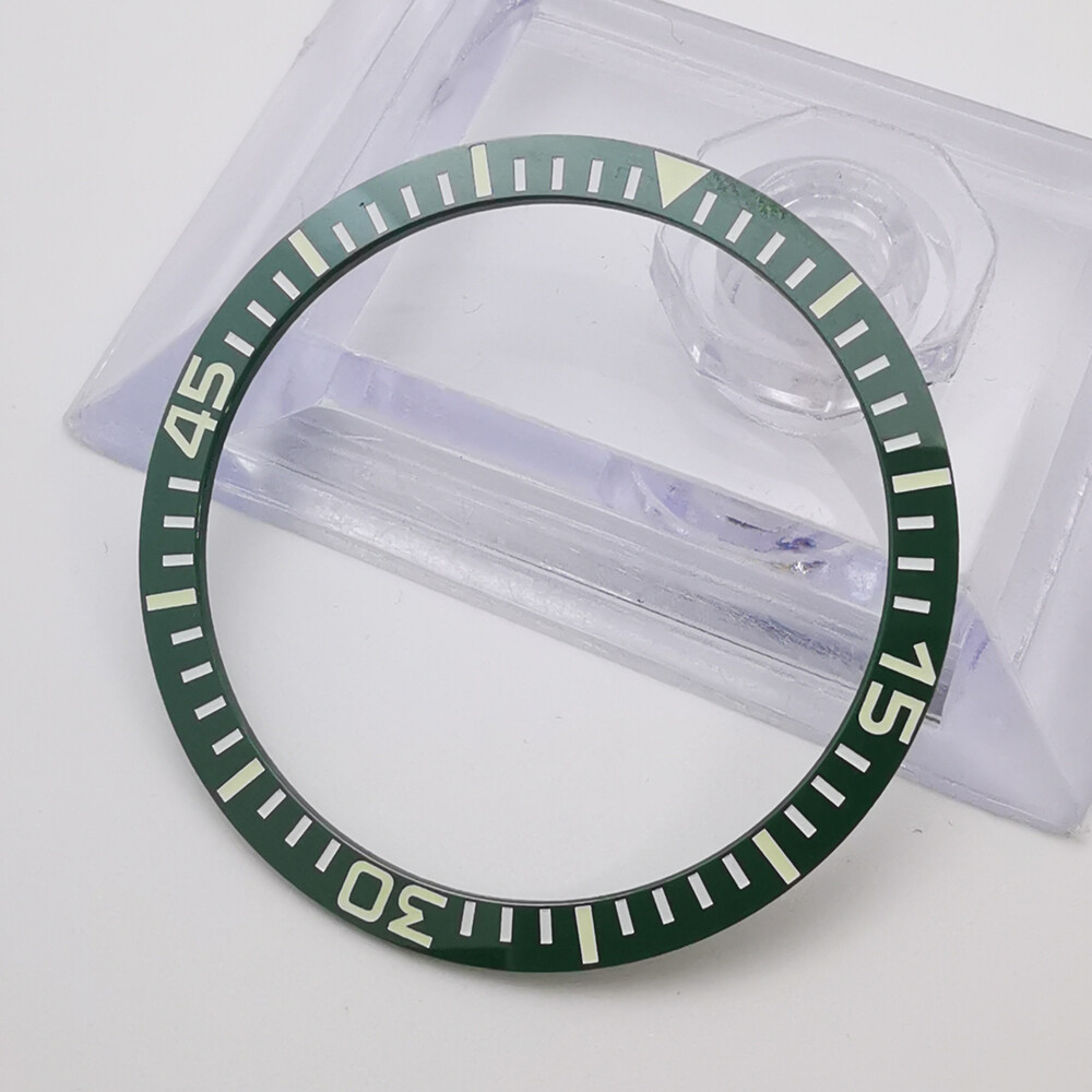 38mm*31.5mm flat luminous ceramic watch bezel insert rings fit 40mm mens case