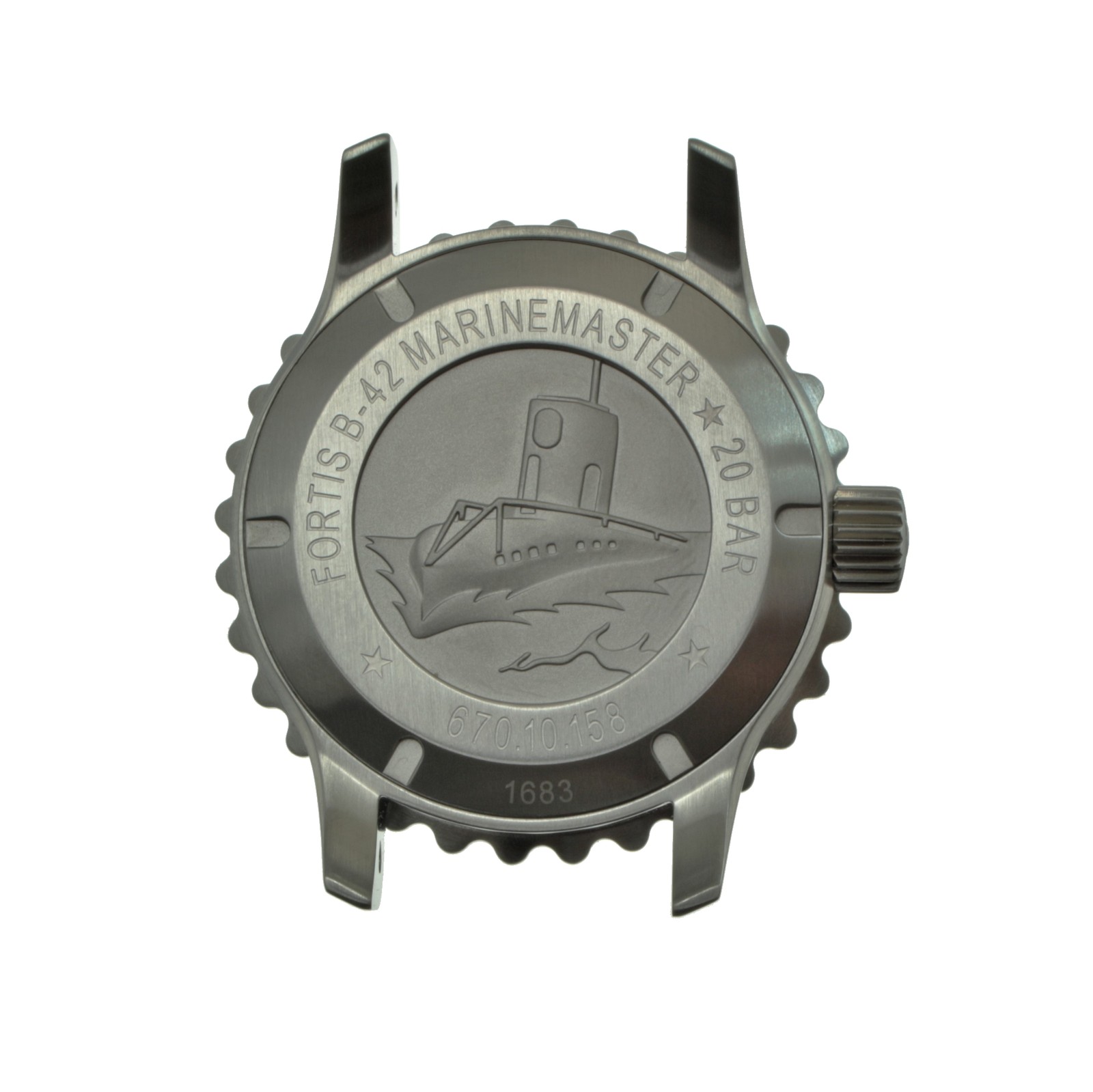 Genuine FORTIS case brushed with sapphire crystal for Marinemaster 670.10.158